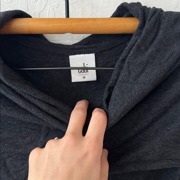 Cabi Gray Recess Topper Cowl Neck Hoodie Drawstring Waist Sweater M - Picture 4 of 5